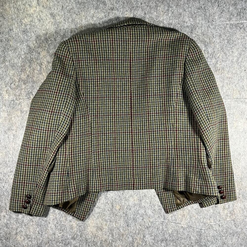 Vintage Lizsport Liz Claiborne 100% Wool Houndstooth Plaid Blazer Jacket Size 12 - Picture 3 of 10
